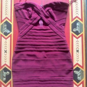 Maroon Tobi Strapless Dress